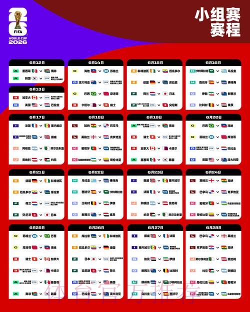 2026世界杯小组赛赛程下载